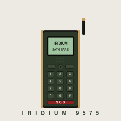 Iridium 9575 satellite phone illustration